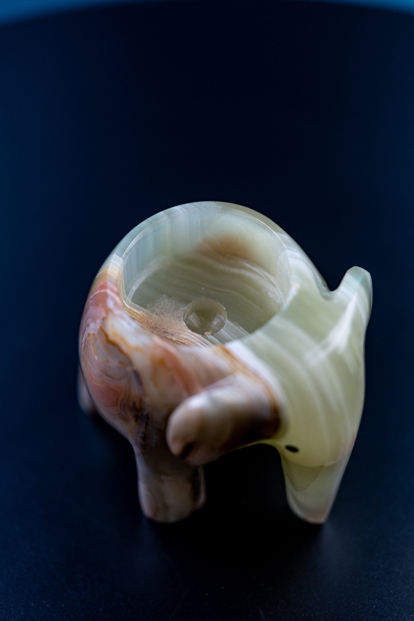 Jade Elephant Crystal Candle Holder