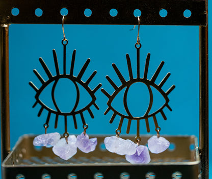 Eye + Crystal Earrings