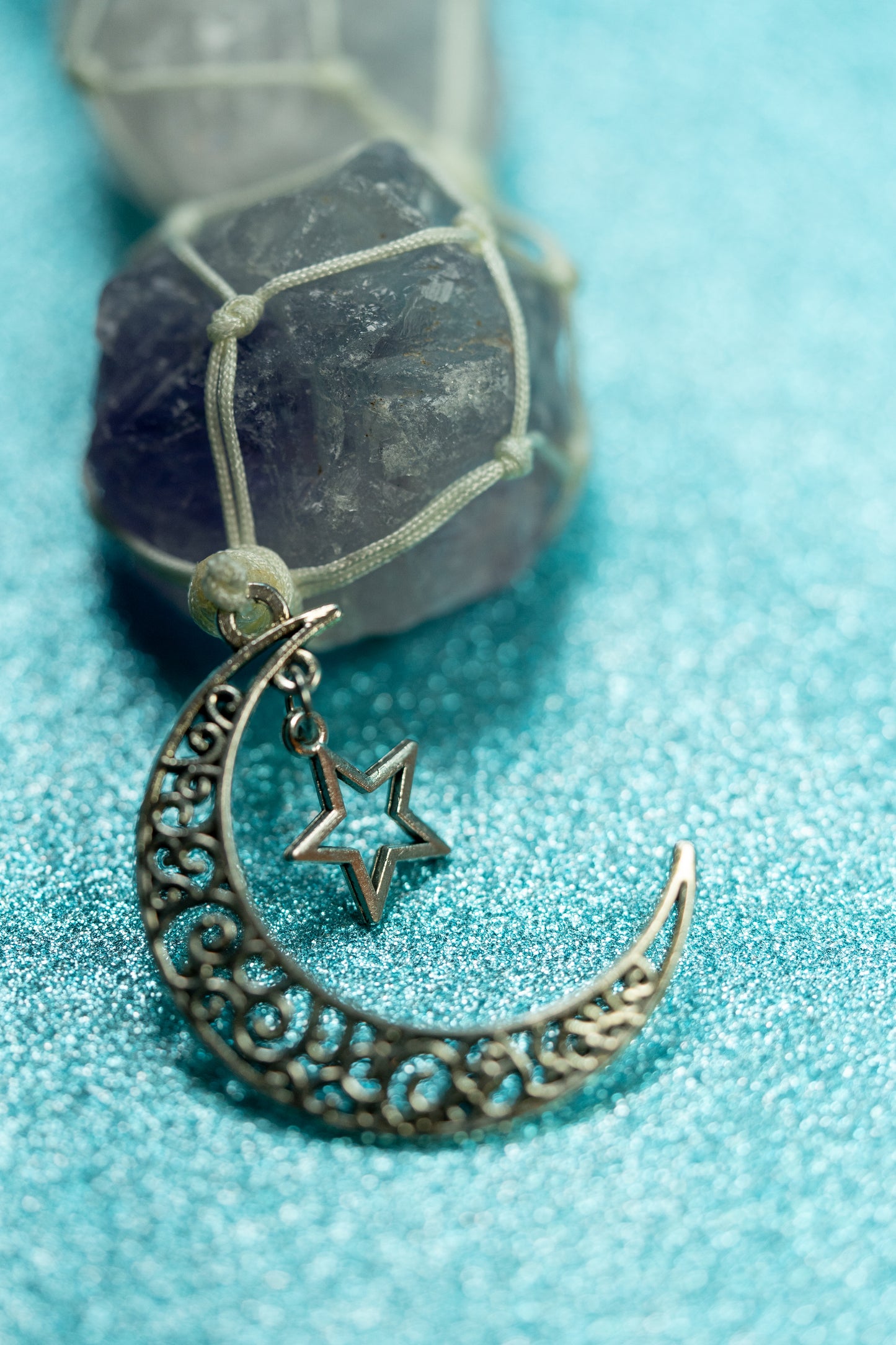 Moon + Star Crystal Car Charm