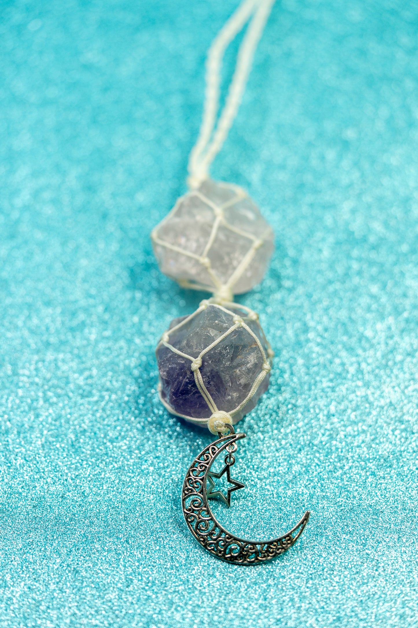 Moon + Star Crystal Car Charm