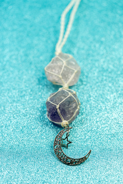 Moon + Star Crystal Car Charm
