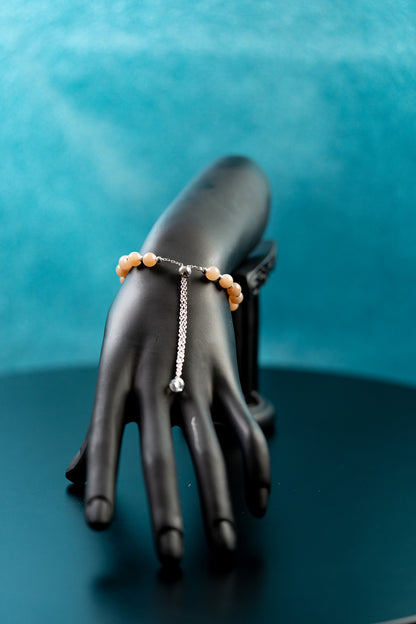 Peach Moonstone w/ Moon Bracelet