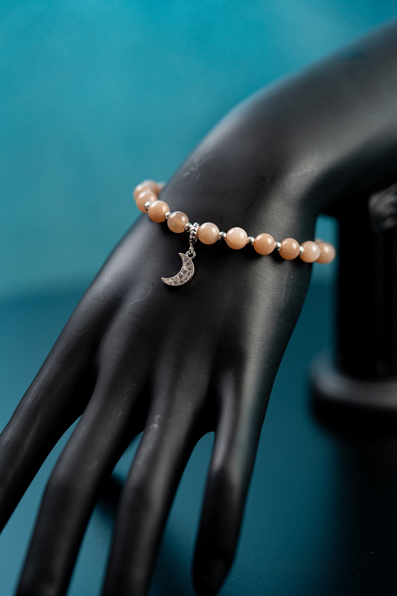 Peach Moonstone w/ Moon Bracelet