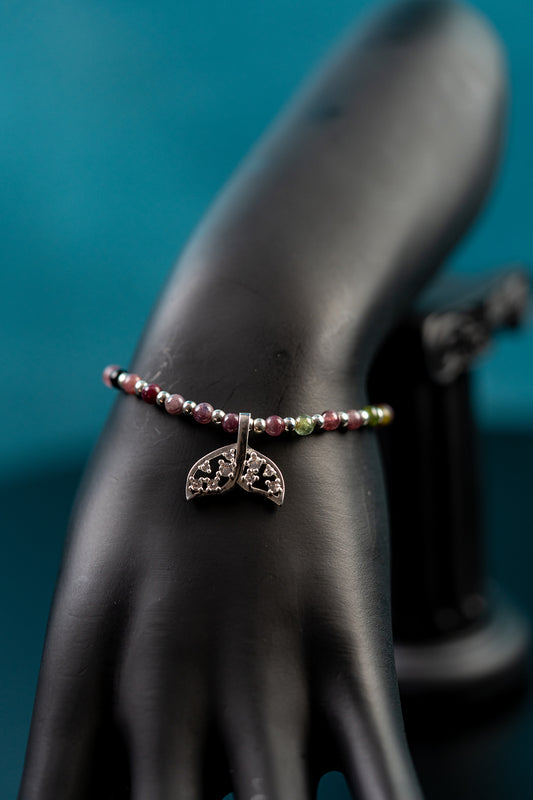 Whale Tail Rainbow Tourmaline Bracelet