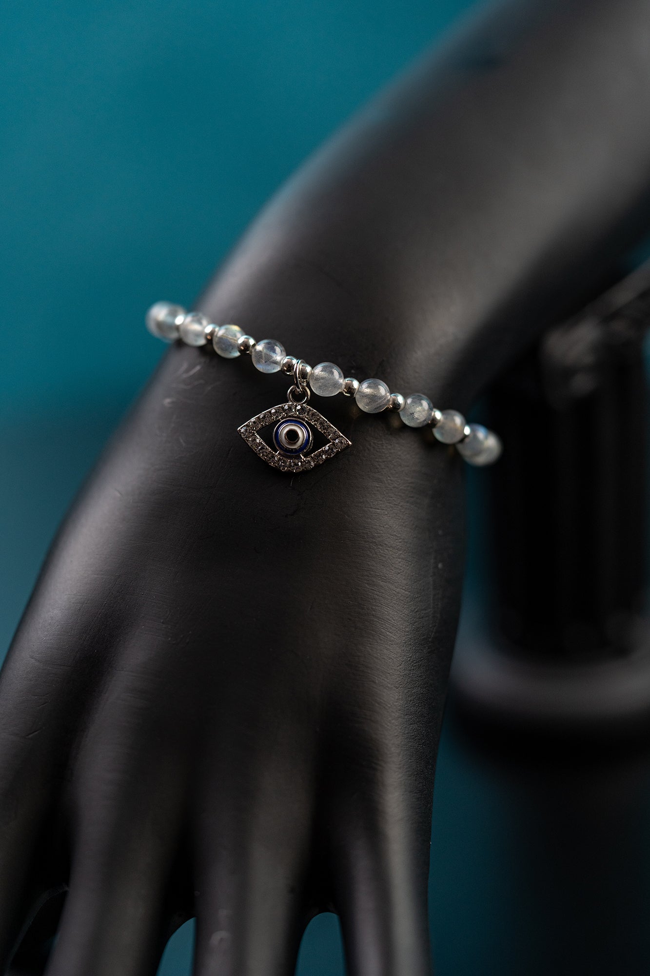 Labradorite w/ Evil Eye Bracelet