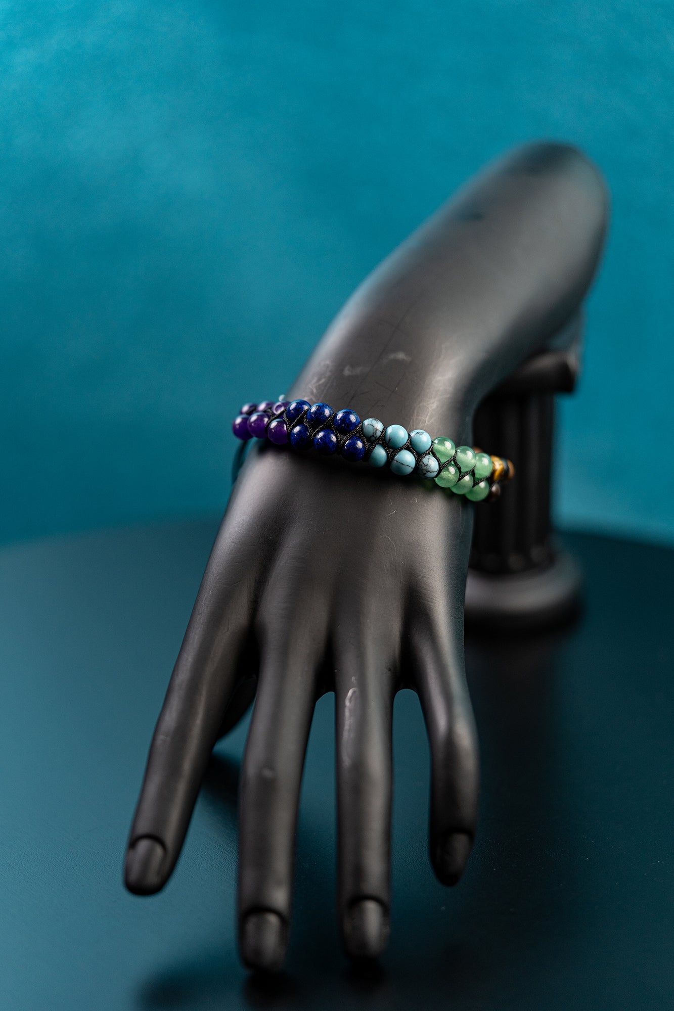 Adjustable Howlite + Chakra Bracelet
