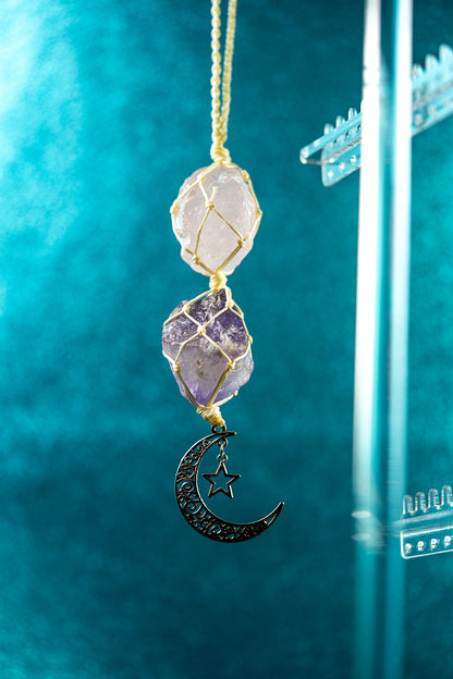 Moon + Star Crystal Car Charm