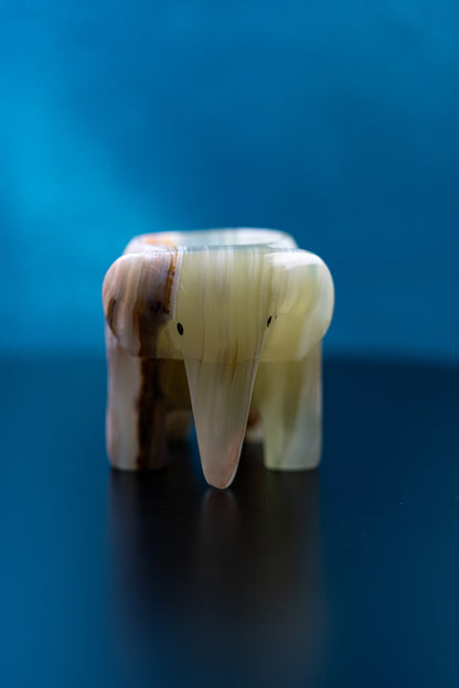Jade Elephant Crystal Candle Holder