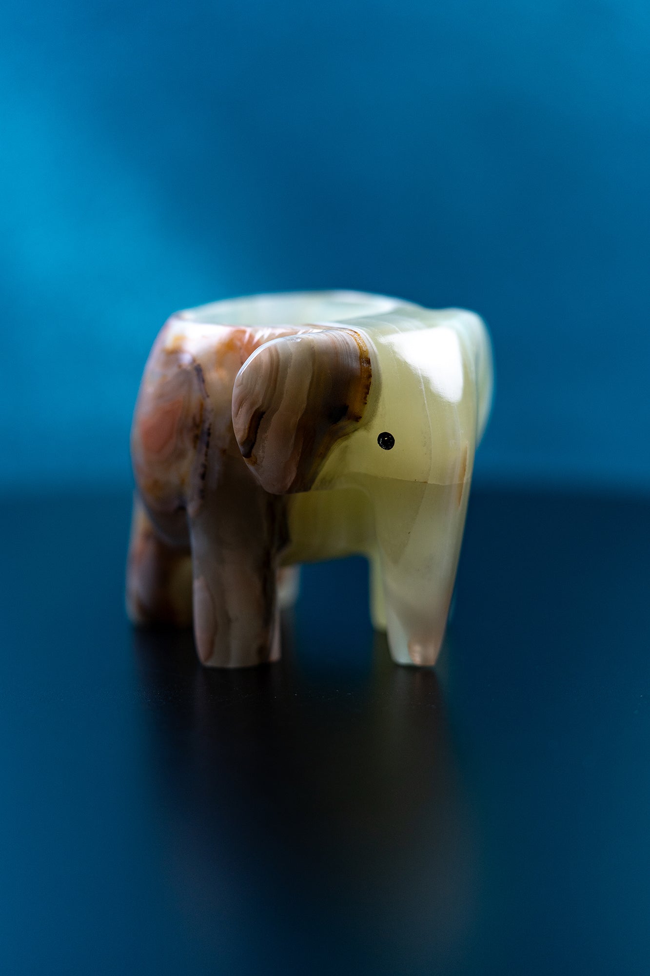 Jade Elephant Crystal Candle Holder