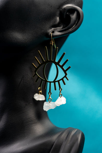 Eye + Crystal Earrings