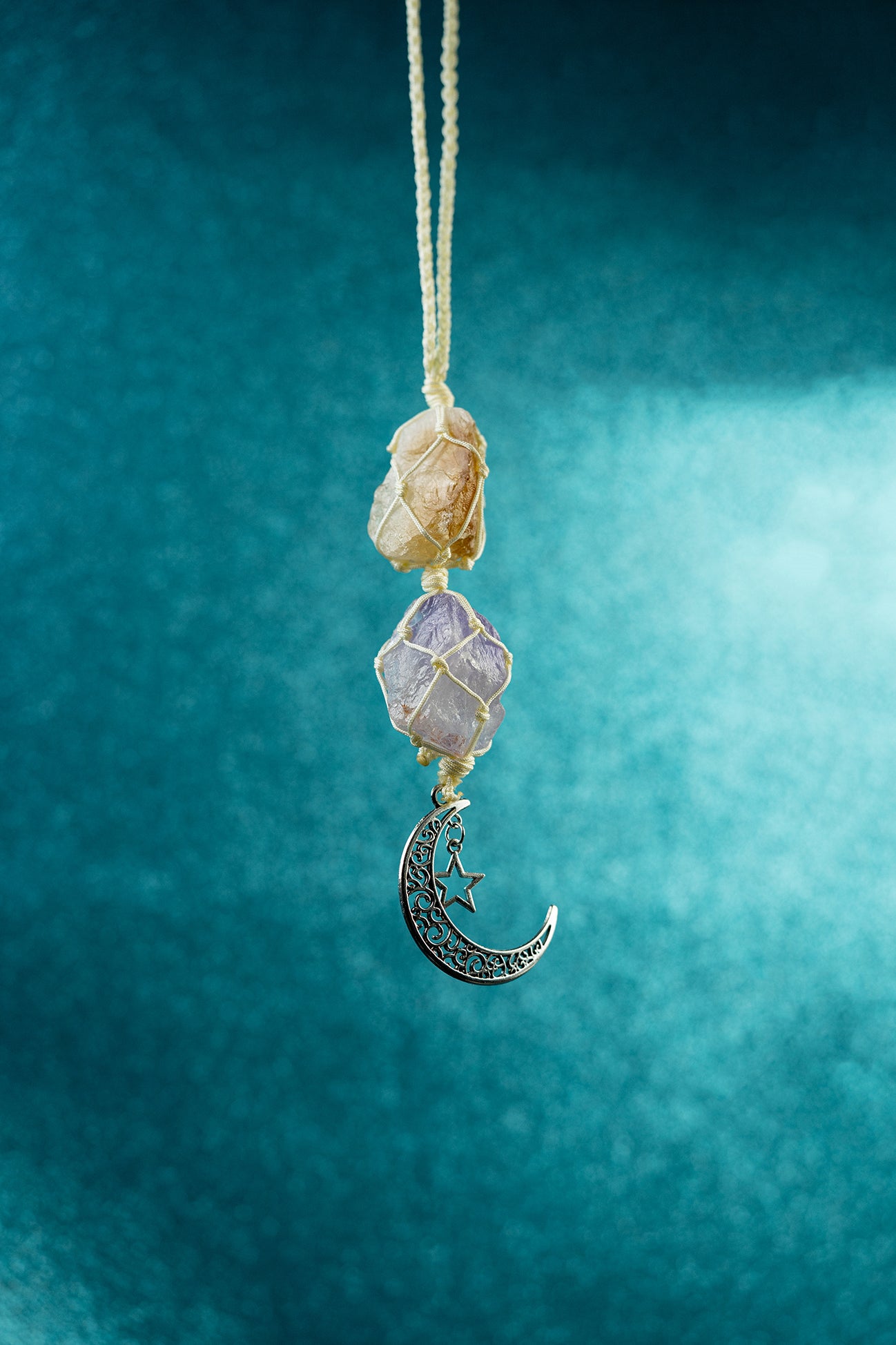 Moon + Star Crystal Car Charm