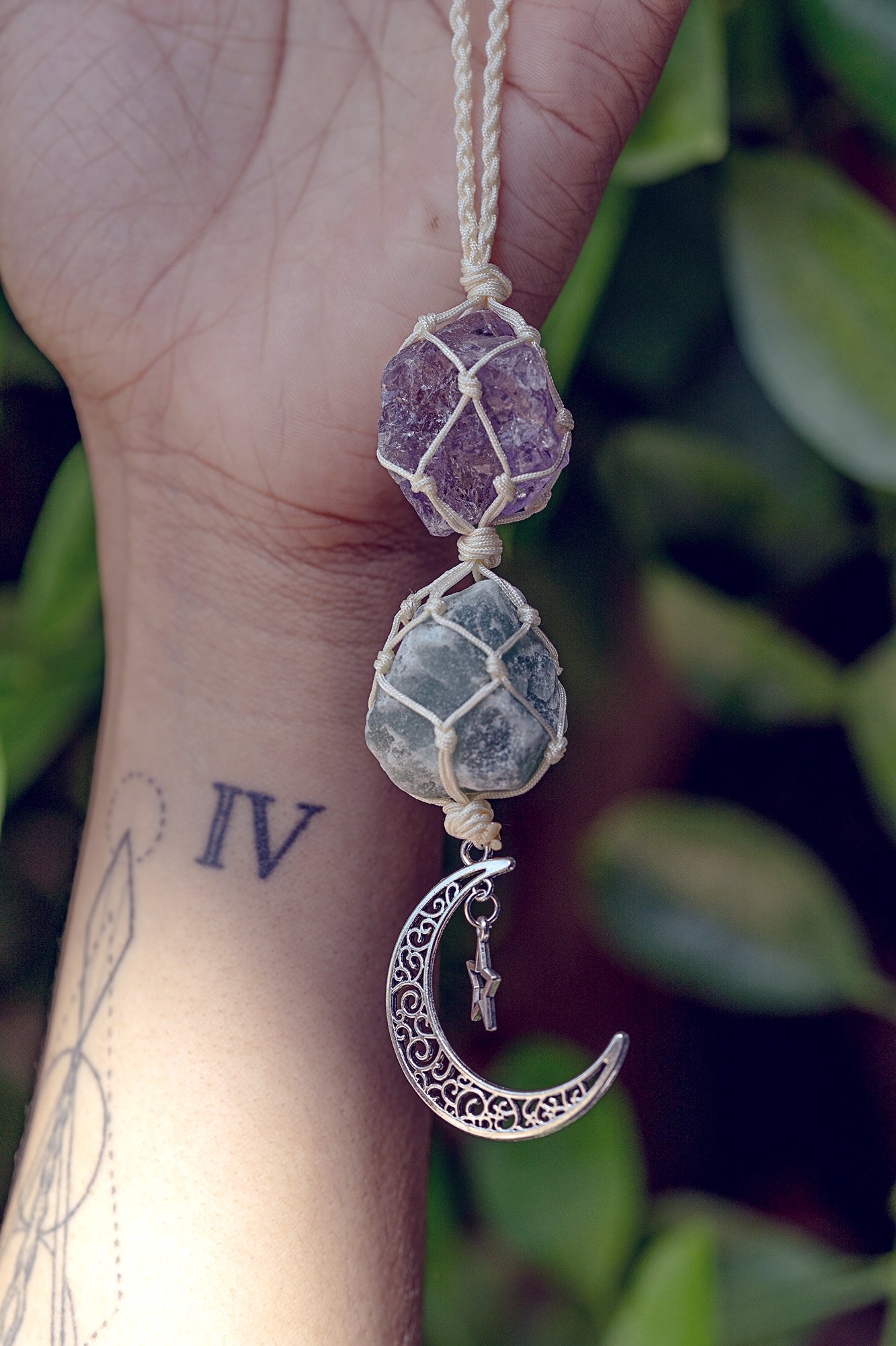 Moon + Star Crystal Car Charm