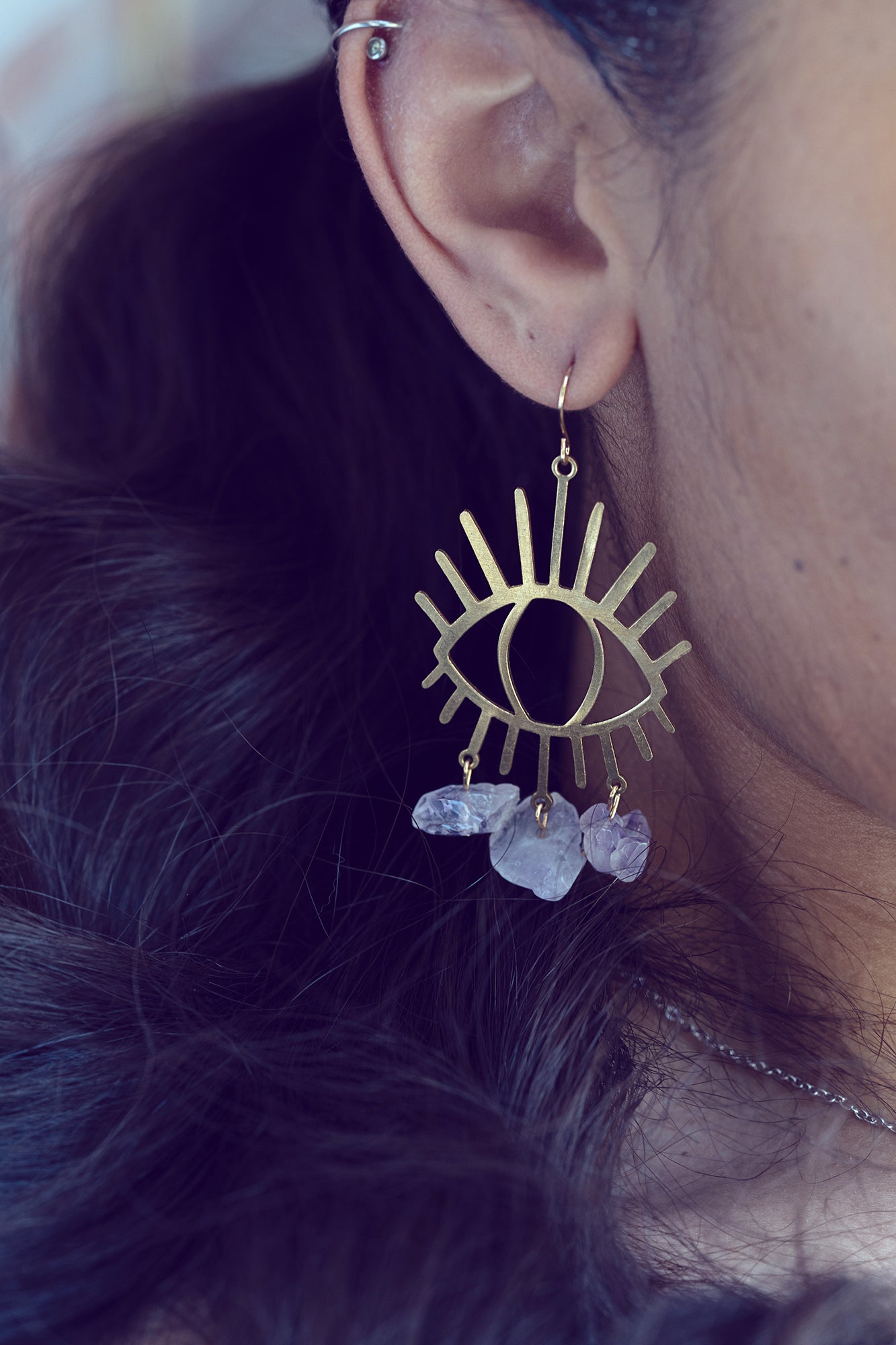 Eye + Crystal Earrings