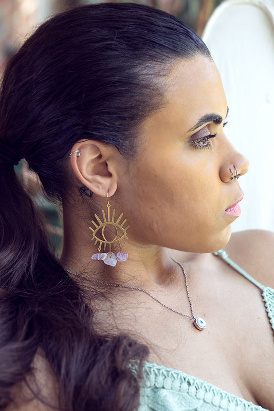 Eye + Crystal Earrings